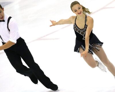 Figure skating couple competing at the Olympics