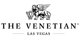 Logo of The Venetian Resort featuring a winged lion, prominently located on Las Vegas Boulevard, ideal for Las Vegas Grand Prix accommodations.