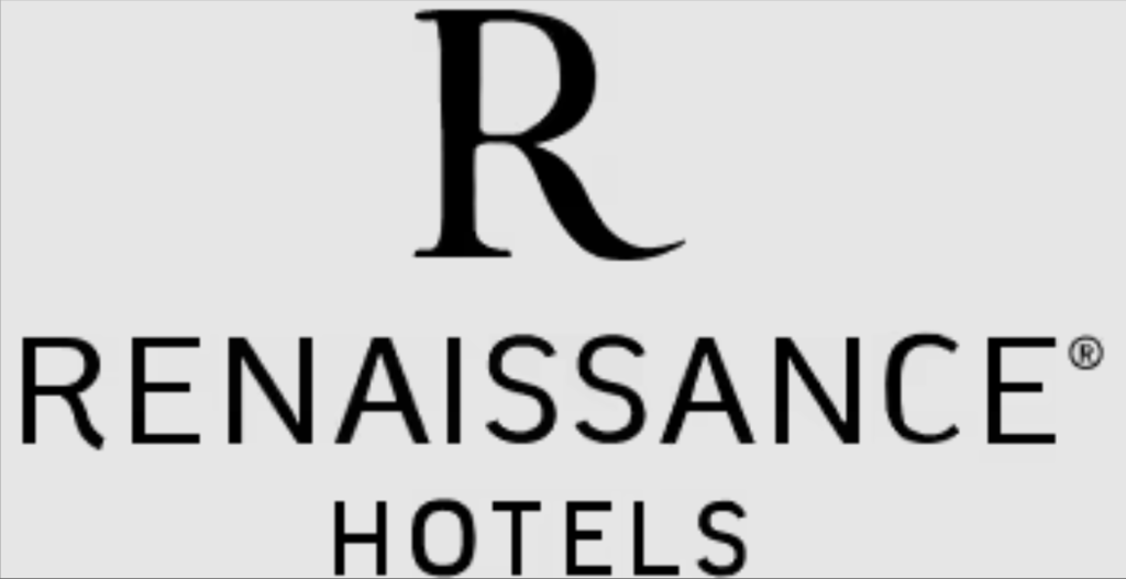 Logo of Renaissance Daytona Beach Oceanfront Hotel, featuring stylized 'R' above the full name, an option for Daytona Beach hotels near the Daytona 500 race.