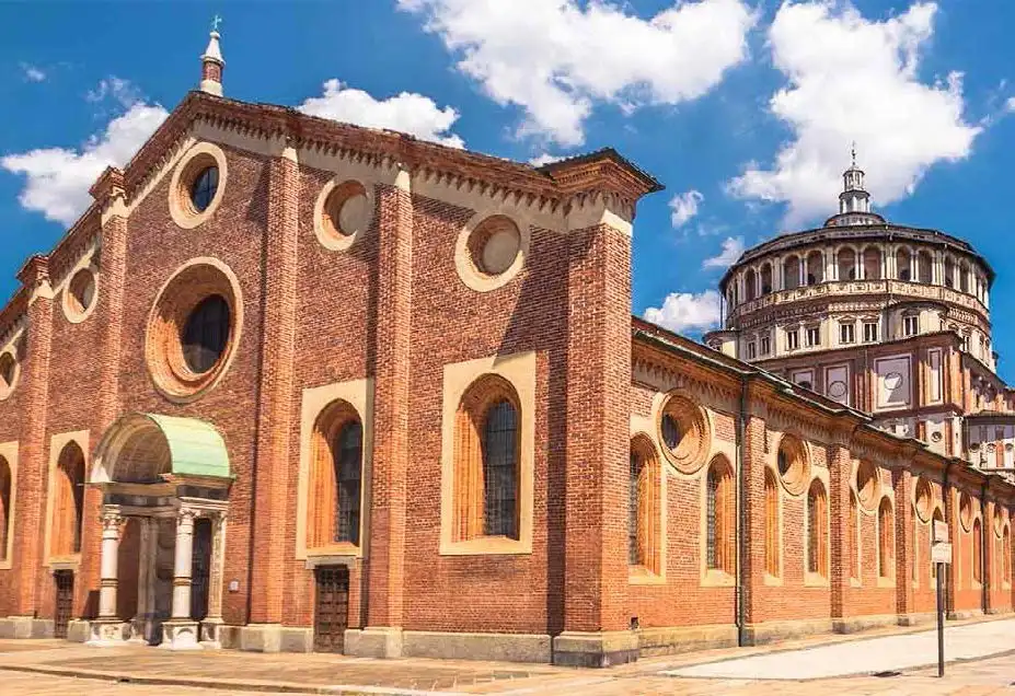 View of Santa Maria delle Grazie in Milan, where the Last Supper is housed, popular among visitors interested in Winter Games Add-Ons and Milan food adventures.