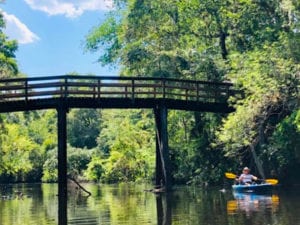 Canoe, kayak, and bicycle in the Hillsborough River State Park, Tampa.