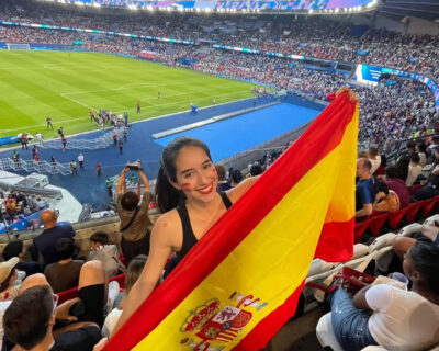 World Cup Fan in Stadium Enjoying Atmosphere