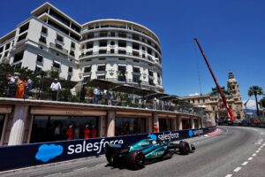 Elevated view over the Monaco Grand Prix circuit and harbour